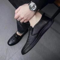 Zapatos de cuero para hombre, mocasines transpirables de negocios de verano, zapatos planos negros informales para hombre, zapatos para caminar y conducir - details 8