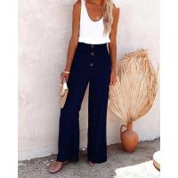 Pantalones de mujer con cintura elástica, pierna ancha, corte holgado, lino, estético, original, clásico, elegante y con estilo - details 11