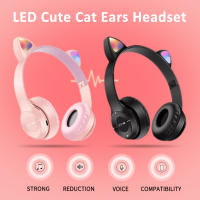 Auriculares inalámbricos con orejas de gato para videojuegos cascos con luz de Flash estéreo graves Compatible con Bluetooth para niños y niñas - details 5