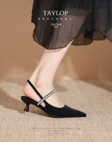 Zapatos clásicos y versátiles de una sola pieza con tacón de aguja negro estilo francés - details 2