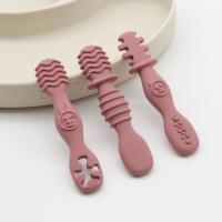 Set De 3 Cucharas De Silicona Para Bebés Y Niños Pequeños Facil De Agarrar Utensilios Para Autoalimentación De Niños Mayores De 6 Meses Color Beige - details 7