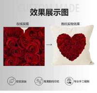 Funda de almohada con estampado de rosas para el Día de San Valentín, decoración festiva para sofá, funda de almohada de lino - details 0