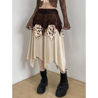 BUNO-faldas escalonadas de malla con estampado de leopardo para mujer, falda larga Irregular bohemia de cintura baja, - details 6
