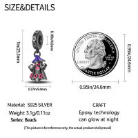 Colgante de pulsera de plata de ley 925 para mujer, colgante de fantasma negro que brilla en la oscuridad, cuentas, nuevo regalo 2024 - details 0