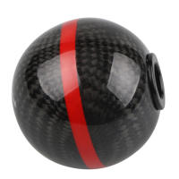 Perilla de cambio de marchas de fibra de carbono para Honda Acura, TOYOTA, NISSAN, estilo JDM, línea negra/roja, 5/6 velocidades - details 1