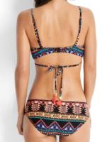 Traje de baño de dos piezas con lazo cruzado frontal para mujer, traje de baño de bikini sexy estampado de estilo étnico - details 1
