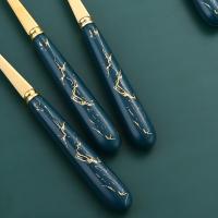 Juego de cucharas de acero inoxidable con patrón de mármol, 6 cucharas creativas para el hogar - details 4