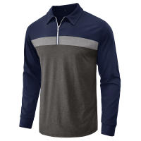 Polo camiseta de hombre 2023 otoño e invierno nueva solapa color a juego POLO camisa de comercio exterior de hombre manga larga - details 10