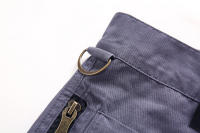 Summer men's cotton multi-pocket solid color 7-point Library, casual sports shorts - details 17