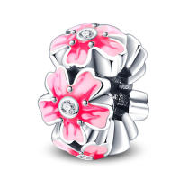 Perla de Cerezo Rosa Mágica en Plata 925 Original para DIY Pulsera de 3mm Joyería de Ladies Regalo de Cumpleaños con Piedra Principal Natural - details 18