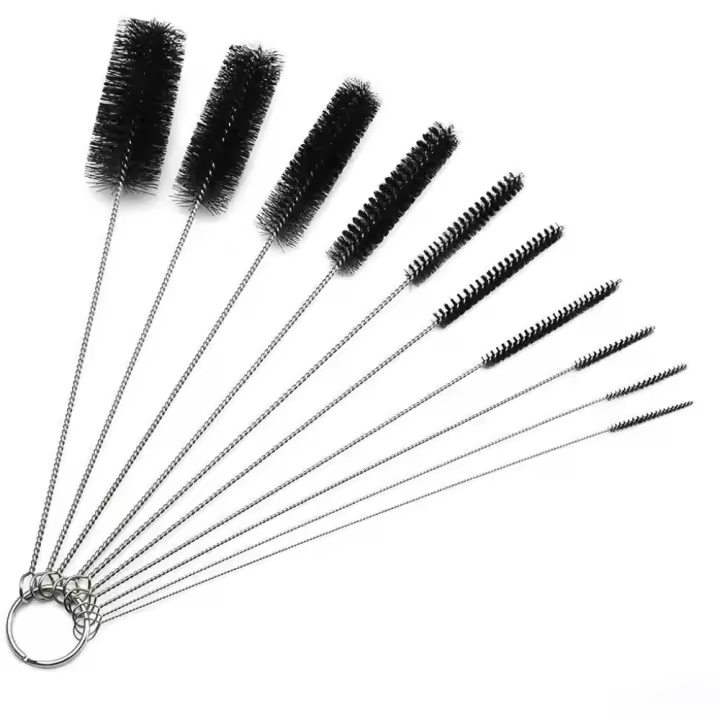 Cepillo de nailon, juego de herramientas multifuncionales, cepillo en aerosol, limpieza de pajitas para bebidas, máquinas de coser, pistolas en aerosol de pintura, cepillo de limpieza,10Uds. - 1