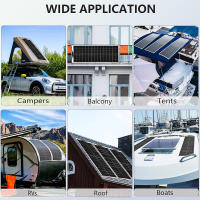 Panel Solar monocristalino de 100W y 12V, Flexible, ultraligero, ultradelgado, impermeable, cargador Solar - details 8