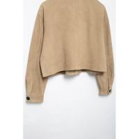 -2025 Chaqueta corta con cuello vuelto para mujer, lana de venado Simple, moda de otoño, nueva llegada - details 10