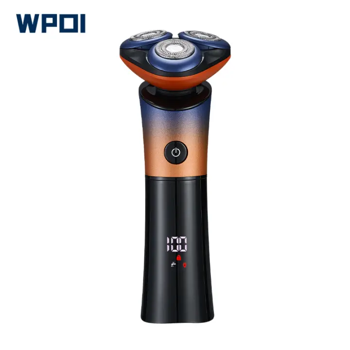 Electric Shaver Floating Magnetic Suction 3 Cutters Waterproof Trimmer USB Rechargeable Razor Digital Display - 1