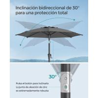 Sombrilla de Jardín 300 cm, UPF 50+, Parasol, 30 ° de Inclinación en dos Direcciones, con , para Patio, Terraza, , Piscina, sin Base, Beige GPU30BE - details 78