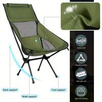 Silla plegable portátil para acampar, liviana, adecuada para caminatas al aire libre, pesca y picnics - details 1