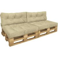Cojines para Palets Juego de 2 Piezas, Impermeable para Interior y Exterior, Cojín de Asiento 120x80 cm, Respaldo 120x40 cm, Gris - details 7