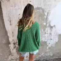 Suéteres de cuello en v para mujer, tops de punto informales - details 3