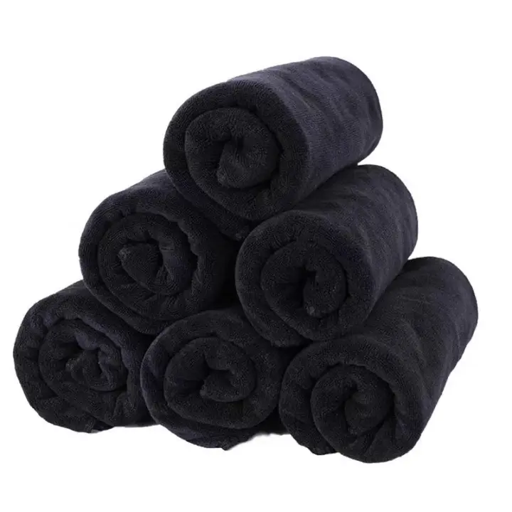 Toalla facial suave de algodón negro, baño de Hotel, belleza, hogar, fuerte absorción de agua, toallas de cocina - 1