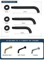 Latón dorado cromado negro gris caño mezclador de baño grifo de lavabo lavabo tocador grifería de agua 150/200/250MM caños de repuesto para grifo - details 6