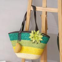 Bolso de hombro de paja tejido hecho a mano, bolso de gran capacidad para mujer, bolso de compras tejido para viajes en la playa y verano, bolso informal para mujer - details 8