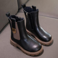 Botas de goma antideslizantes para niñas, botines clásicos de piel cálida, con cremallera, estilo Chelsea, a la moda, para Otoño e Invierno - details 6