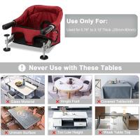 Mesa para Bebé, Trona Portátil Plegable con Arnés de Seguridad, Asiento Enganchable infantil con Bolsa de Transporte para Casa y Viajes (Azul) - details 48