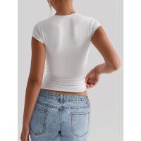 Ropa de yoga europea y americana, camiseta delgada elástica deportiva, ropa de mujer 2025, tops de verano, ropa para correr - details 10