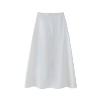 BUNO-Falda blanca elegante con bordado Floral negro, falda de verano para mujer, falda larga holgada con bolsillos de cintura alta - details 2
