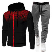 Sudadera con capucha deportiva de lunares para hombre y mujer, traje de pantalones de chándal de Color sólido de terciopelo, Otoño e Invierno - details 1