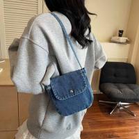 Bolso de lona vaquero informal Y2K, bolso Vintage de gran capacidad estilo callejero, bolso de compras, bolso cruzado sólido de Color sólido para mujeres y hombres - details 8