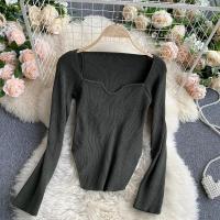 Suéter de Manga Larga con Cuello Cuadrado para Mujer Jersey de Punto para Primavera y Otoño - details 14