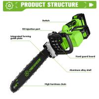 ONEGREEN-motosierra eléctrica sin escobillas de 8000W y 16 pulgadas, sierra de poda con batería inalámbrica, herramientas eléctricas para carpintería para juego de batería de 21V y 18V - details 2