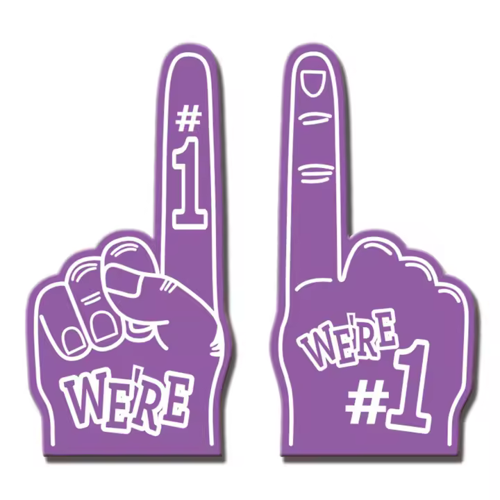 2 guantes gigantes de dedo EVA para porristas, universales, inspiradores, para niños y adultos, recuerdos de fiesta - 1