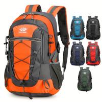 Mochila de Senderismo Multifuncional Ligera con Accesorio para Bastones de Trekking, Bolsa de Viaje y Montañismo de Nailon Duradero con Correas Ajustables, Múltiples Compartimentos y Bolsillos Laterales de Malla - Negra, Accesorios de Senderismo - details 0