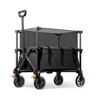 Carrito de Playa de 200L Carrito Plegable para Jardín con Mango Ajustable y Portavasos - details 0