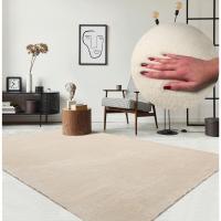 Alfombra Moderna y Suave de Pelo Corto Antideslizante, Lavable hasta 30 Grados, Para Salón, Beige, 160 x 220 cm - details 0