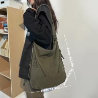 Bolso Cruzado de Poliéster de Gran Capacidad Diseño Minimalista, Múltiples Compartimentos con Cremallera, Correa Ajustable, Verde Sólido Ideal para Commuta Casual, Trabajo, Viajes - details 0