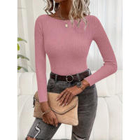 Primavera y otoño nuevo suéter con hombros descubiertos para mujer Top de punto - details 8