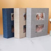 Álbum de fotos con cubierta de lino, 200 piezas, tipo Interleaf, 6 pulgadas, libro de fotos, almacenamiento de fotos, álbum de recortes grande - details 5