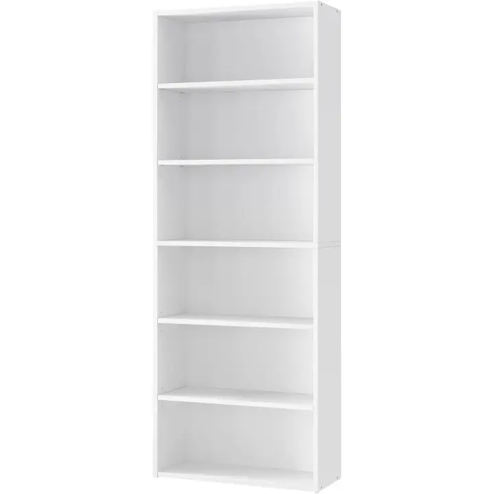 Estante de Libros de 6 Niveles Organizador con Compartimentos Estantes Abiertos y Ajustables para Sala de Estar, Oficina, Dormitorio - 1