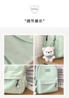 Mochila japonesa grande para estudiantes, sencilla y versátil, material de poliéster unisex, decoración de muñecas - details 28