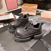 Mocasines de otoño e invierno, zapatos de gran cabeza de encaje, cuero grueso, fondo, versátiles - details 6