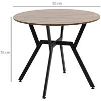 Mesa de comedor redonda industrial con tapa de madera y marco de acero para salón, carga 60 kg Ø90x76 cm - details 6