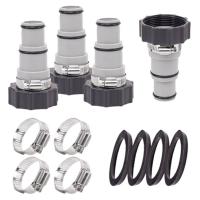 Paquete de 4 adaptadores de manguera de piscina, conector de manguera de piscina tipo A para adaptadores de manguera de vacío de 1,5/1,25 pulgadas, conexión roscada - details 0