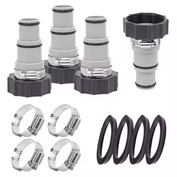 Paquete de 4 adaptadores de manguera de piscina, conector de manguera de piscina tipo A para adaptadores de manguera de vacío de 1,5/1,25 pulgadas, conexión roscada - 1