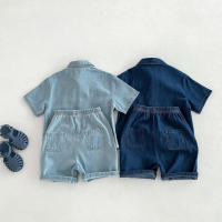 Trajes de mezclilla para niños y niñas, Top de manga corta azul y pantalones cortos, ropa de moda de verano - details 2