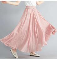 Verano negro algodón en mujeres Maxi Faldas Ropa Mujer parte baja holgada Haruku Saia Casual Boho Falda larga Ropa de Mujer - details 18