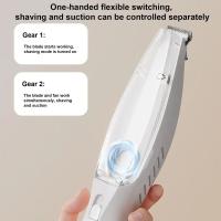 Con aspiradora, cortapelos para mascotas, 2 modos, afeitadora eléctrica impermeable para cortar el pelo de gatos con cepillo limpio, contenedor transparente - details 14