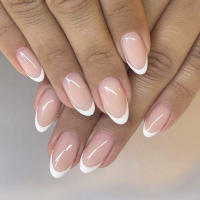 24pcs Uñas Postizas Ovales Coloridas Acrílicas Européicas Y Americanas Desmontables Arte De Uñas Presionadas a Prueba De Agua Para Fiestas - details 2